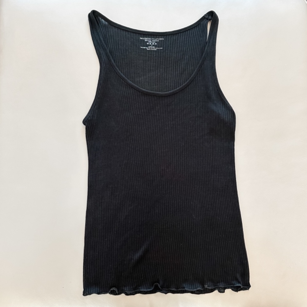 ✨ Majestic Filatures | 100% Silk Tank Top | Black | Size 3 / Medium ✨